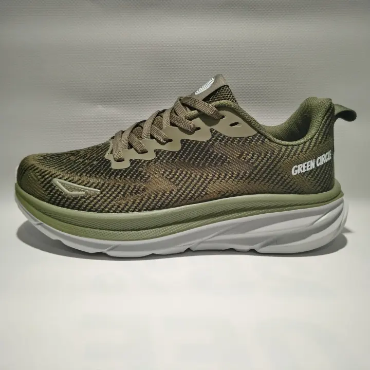 Zapatillas Running Hombre Green+Circle Mile. Verde caqui. Ultraligeras. Plantilla Memory Foam - 1