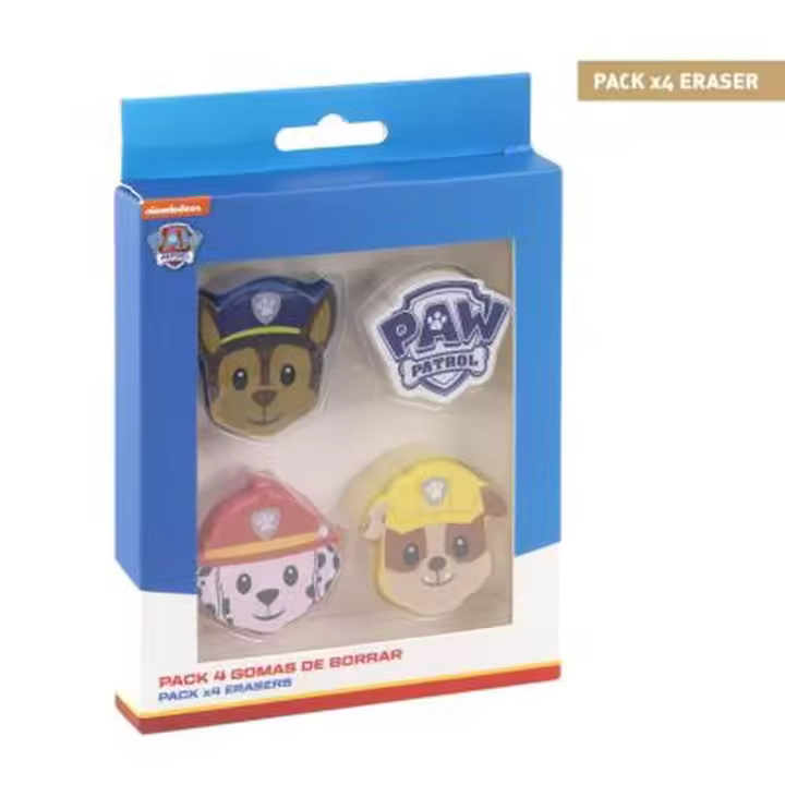 GOMA DE BORRAR PACK  X 4 PAW PATROL - 1