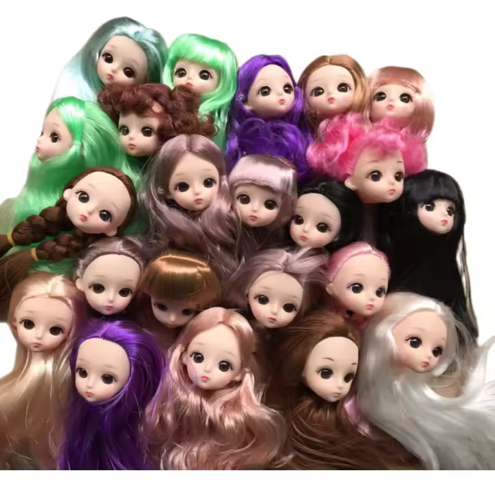 Muñeca De Juguete DIY Con Cabeza De Muñeca De Anime Larga Y Colorida Ojos Estelares Para Niñas Regalo De Vestir Muñeca De 1/6 - 1