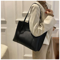 Bolso De Hombro Versátil De Cuero Suave Negro Minimalista Gran Capacidad Bolso De Tote Casual Para Mujer Estilo Inglés - details 16