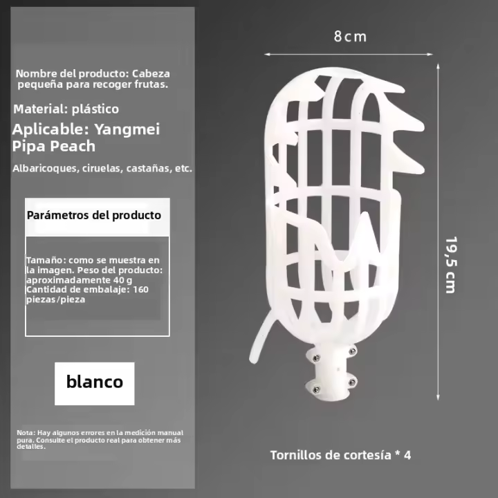 Cesta De Jardín Para Recoger Frutas Herramienta De Cosecha De Bayas Y Loquat Alta Altura Plástico Sin Químicos Venta Individual - 1