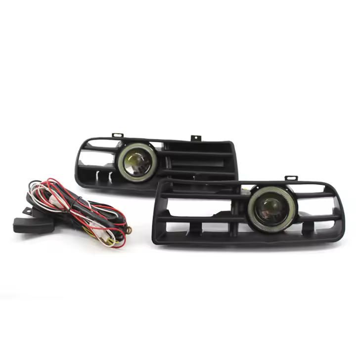 Par De Luces Antiniebla Blancas Para VW Golf MK4 1998-2004 Con Grilles Del Parachoques Delantero Y Lámpara LED Angel Eyes - 1