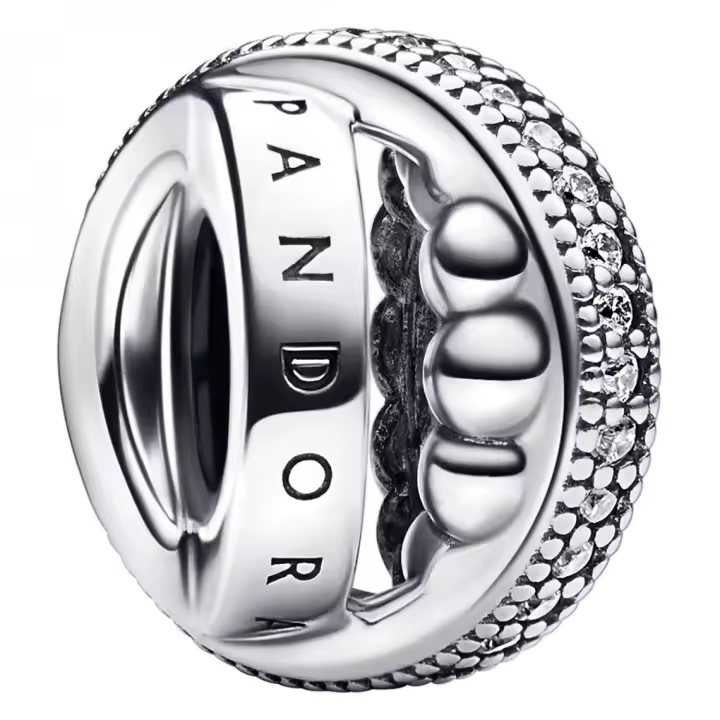 Charm Pandora 792317C01 Logo y Pavé Plata de Primera Ley - 1