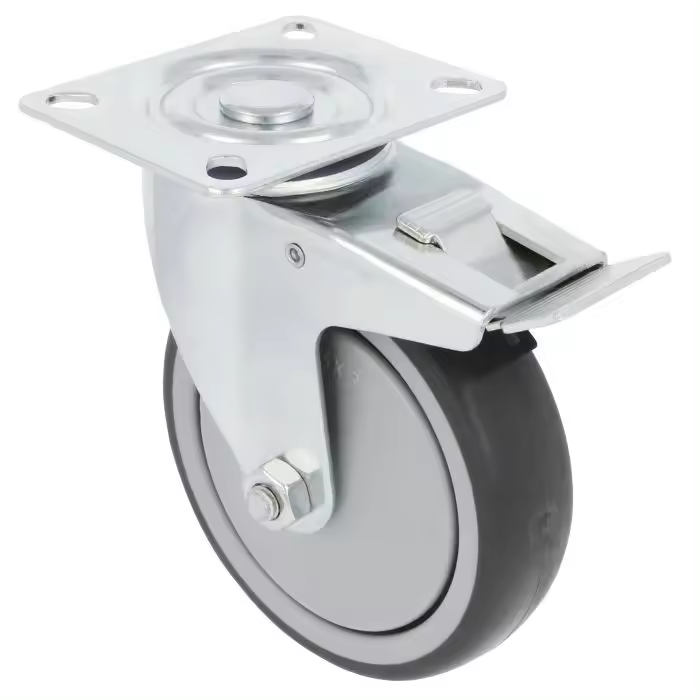 Rueda AMIG 2530-100 con Freno Goma Gris - 1