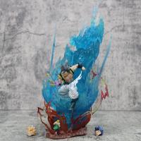 Figura De Acción Dragon Ball 28CM Ls Gogeta Kubei Fusión Super Saiyan Tres Cabezas Escultura Luminosa Modelo Estatua Adorno Regalo - details 20