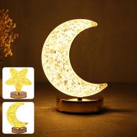 Lámpara Nocturna LED De Mesa Con Iluminación Táctil Y Carga USB Luna 3D Para Dormitorio Decoración Aestética Para Habitación De Niñas Luz Ambiente Para Cama - details 8