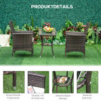 Juego de Muebles de Balcón Juego de Bistro de Ratán Pendable with Juego de Asiento Marron 60x58,5x89,5 cm para Jardín y Balcón - details 4
