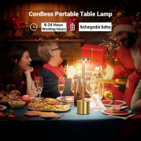 Lámpara De Mesa LED Recargable Toque Metálica Con Ambiente Multicolor Luz Nocturna Creativa Para Decoración Al Aire Libre Y Dormitorio - details 3