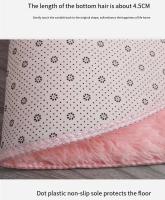 VIKAMA Alfombra De Silla De Seda Longa Teñida Nórdica Para Dormitorio Y Sala De Estar Alfombra Oval Sencilla Moderna Antideslizante Y Resistente Al Desvanecimiento Para Adultos - details 5