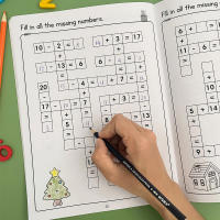 Libro De Crossword Matemático Para Niños Edad 5-8 Años Juego Criss Cross De Suma Resta Multiplicación Y División Montessori - details 3