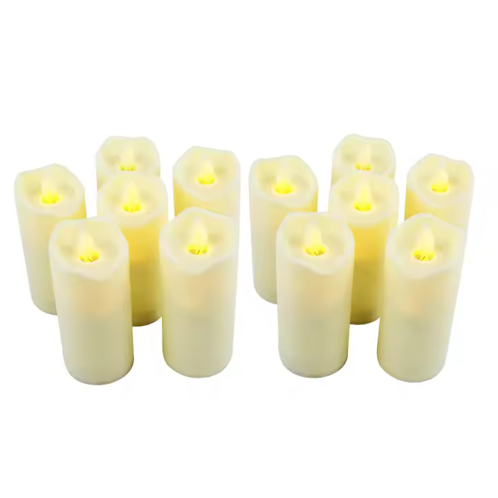 Velas con Baterías Luces de Velas sin Llama, Realistas y Brillantes para Día de San Valentín, Navidad, Decoración de Cumpleaños, Bodas. - 1