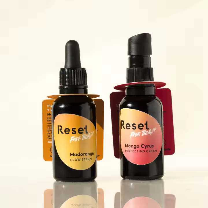 Set Efecto Buena Cara Unisex – Sérum Iluminador Antioxidante & Antiarrugas + Crema Perfeccionadora Hidratante con SPF 25 – Unifica el Tono y Corrige Imperfecciones – Apto para Todo Tipo de Piel – Pack SHINY HAPPY PEOPLE | RFB Reset Free Beauty - 1