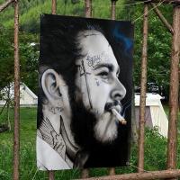 Bandera Colgante De Poliéster Impresa Con Patrón Creativo De Post Malone Estrella Del Rap Y Cantante Estándar Variable Para Decoración Y Publicidad - details 9