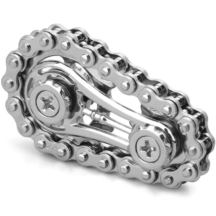Fidget Chain Bike Bicycle Hand Spinner Toy for Kids Adults, Gear Hand Roller Strengthener for Boy Man, Novelty Spinning Desk Toy for Stress Relief - 1