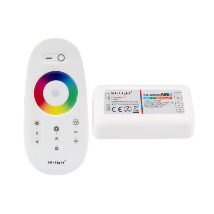 Ledkia Controlador Regulador Táctil Tira LED RGBW 12/24V DC con Mando RF - 1