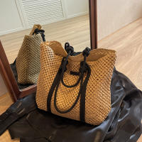 Bolso De Hombro Elegante Para Mujer En Paja Tejida Bolso De Playa De Verano Bolso De Compras Casual Con Manija Top Y Correa De Hombro Estilo Bohemio - details 12
