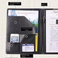 Portafolios De Negocios A5 Para Documentos Con Clip De Metal Organizador De Papelería Para Oficina Estuche De Cuero PU - details 4