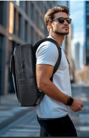 Mochila HcanKcan Para Hombre Negocios 15.6” Impermeable Casual Exterior Múltiples Bolsillos Trabajo Oficina Escuela - details 1