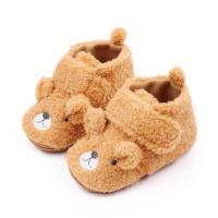 Zapatillas De Otoño Invierno Para Bebé Recién Nacido Lindo Oso De Dibujos Animados Antideslizantes Primera Caminata Niño Y Niña 0-12M Material Superior De Tela Cierre De Correas - details 1
