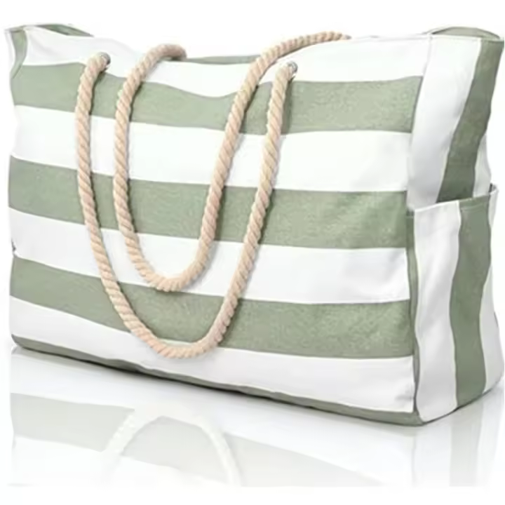 PORCHEDDU Bolsas de Playa para Mujer, Bolso Grande waterproof with Cremallera, Bolso de Playa, impermeable, Hardy, Bolso de Piscina, Bolso large, Claro Green - 1