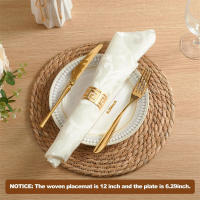 LMETJMA Tapetes De Lino Tejidos En Redondo Resistente Al Calor Estilo Bohemio Para Mesa De Comedor JT314 Decoración Ecológica - details 2