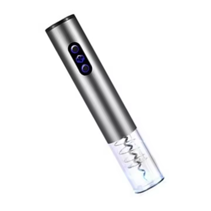 Sacacorchos eléctrico portátil para vino, automático, funciona con pilas - Ideal para una extracción rápida y cómoda de tapones de botellas de vino - Incluye cortador de aluminio - 1