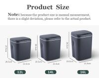 Basurero Automático 12L Con Sensor Táctil Para Cocina Y Baño Caja De Basura Eléctrica Inteligente Impermeable Con Tapa Recipiente Ecológico - details 14