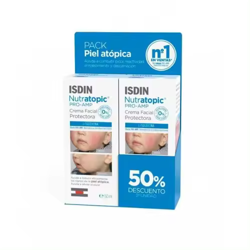 Isdin Nutratopic Crema Facial Pro-Amp Duplo 2x50 ml - 1