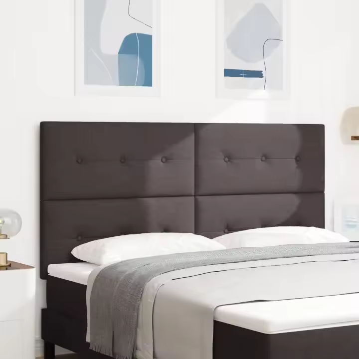 Cabecero vidaXL Button Tufted Marrón Oscuro 180 cm Tela - 1
