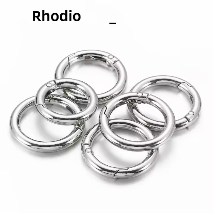 5pcs Hebilla De Resorte Metálica Para Cadena De Llavero Clip Anillo Redondo Conector De Cadena De Bolsa Herramientas De Joyería - 1