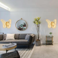 Lámpara De Pared LED Mariposa Moderna Metálica Y Acrílica Con Ajuste De Tres Colores Luz De Noche Para Dormitorio Y Estudio Incluye Bombilla Poder 10W Vínculo 110V-220V - details 4