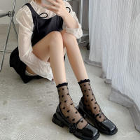 Calcetines De Verano Para Mujer Ultrafinos Transparentes De Seda De Vidrio Estampado De Corazones Y Flores Casual Transpirables De Tobillo Con Diseño De Rayas - details 2