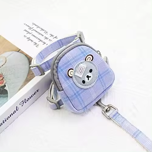 Verde Dibujos Animados - Arnés Oso Perro - Mochila con Correa - Collar Gato Pequeño - Bolsa Portador Plomo - 1