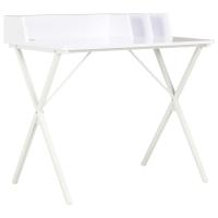 vidaXL Escritorio 80x50x84 cm en color Negro y marrón/Blanco y marrón/Blanco | estructura resistente ideal para salón dormitorio o estudio - details 2