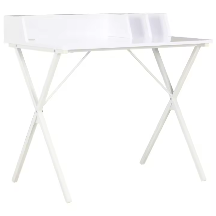 vidaXL Escritorio 80x50x84 cm en color Negro y marrón/Blanco y marrón/Blanco | estructura resistente ideal para salón dormitorio o estudio - 1