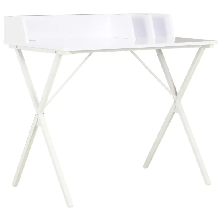 vidaXL Escritorio 80x50x84 cm en color Negro y marrón/Blanco y marrón/Blanco | estructura resistente ideal para salón dormitorio o estudio - 1