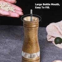 Molinillo de Sal Y Pimienta, Dveda, paquete de 2, molinillo Manual de Madera para Sal Y Pimienta de 6,5 pulgadas con Molienda de Cerámica ajustable y acrílico transparente - details 1