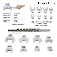 Juego De Llaves De Cabeza De Crowfoot 8Pcs Tamaño 3/8 Pulgada Medición Metrิกa/SAE Cromado Plated 10-22mm Multifuncional - details 0