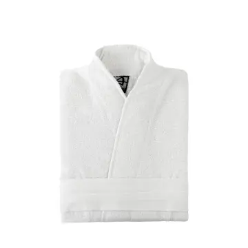 Albornoz Algodón Orgánico De Piqué Mimospa Color Blanco – Textura Interiors