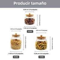 Juego De Botellas De Almacenamiento De Vidrio Con Tapa De Madera Gran Capacidad Para Alimentos Té Caramelos En La Cocina Jars Mason Airtight - details 6