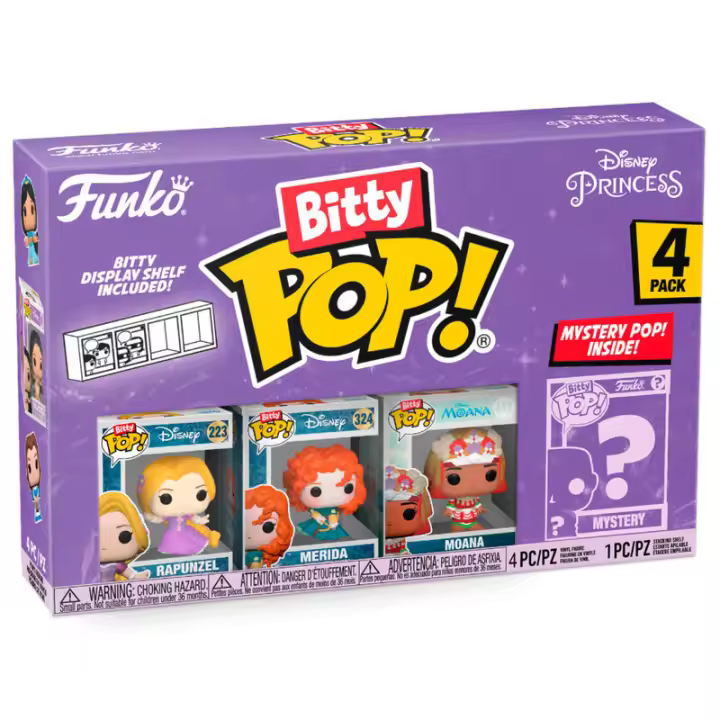 Blister 4 figuras Bitty POP Disney Princesas RapunzelFigura  Coleccionable - Idea de Regalo- Mercancia Oficial - Juguetes para Niños y Adultos - Movies Fans - Muñeco para Coleccionistas y Exposición - 1