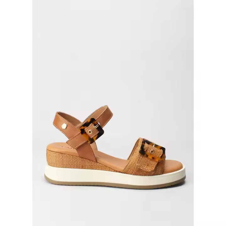 sandalia hebilla rafia camel CARMELA - 1