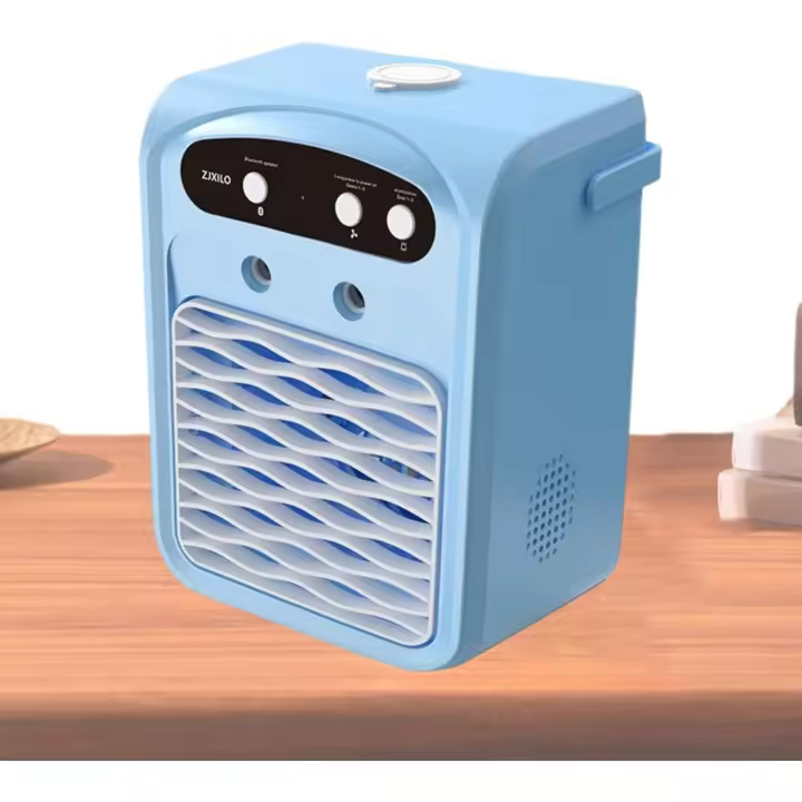 Aire Acondicionado Portátil | Refrigerador de Aire Pequeño 3 Velocidades con Iluminación - Refrigerador Evaporativo Tanque D Agua 1L Altavoz Inalámbrico Con Humidificador Para Apartamento Camping - 1