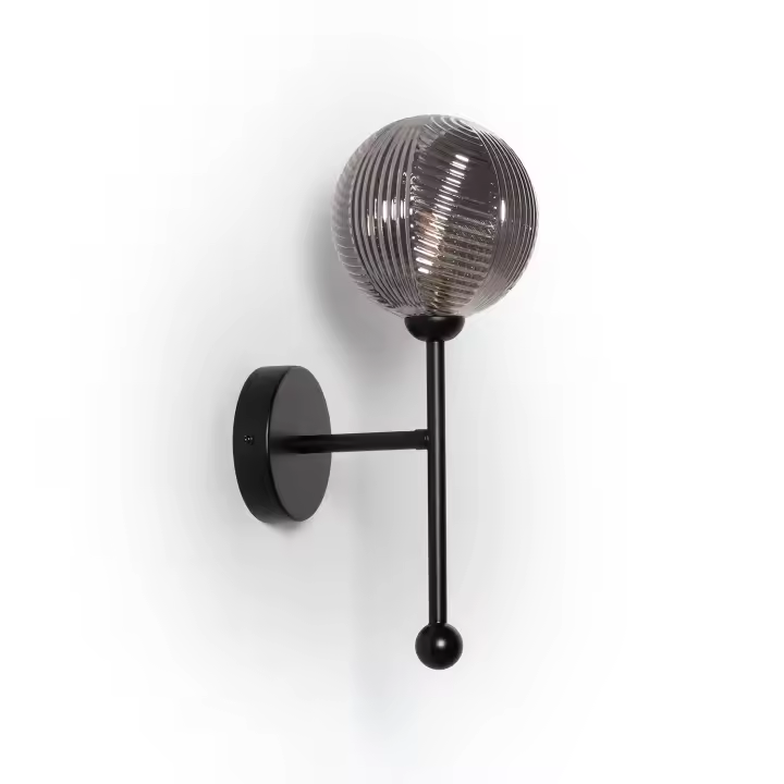 Ledkia Lámpara de Pared Metal y Cristal Abbie Ámbar - 1