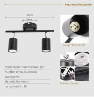 Luz De Techo LED Giratoria 2 Vías Con Enchufe GU10 Kit De Iluminación De Trax Para Cocina Dormitorio Showroom Metal Negro - details 1