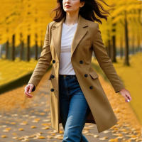 Nueva Chaqueta De Mujer De Invierno Con Manga Larga Y Cuello En V A-line Fashion Chaqueta De Trench Para Otoño Y Invierno - details 35