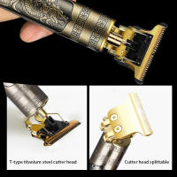 Afeitadora Recargable Para Hombres Corte De Pelo Vintage Barbería USB Carga Negra Dragón Tanyi ABS Adulto Eléctrico - details 4