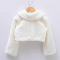 Chaqueta De Peluche Gruesa Para Niñas Princesa Con Capucha Corta Estilo Casual Cierre Único Solapa Floral Invierno Talla Trueña - details 9
