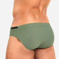 Bragas De Natación Para Hombre Estilo Low Rise Diseño Sólido Corto De Playa Bikini Móvil Briefs De Baño Push up Underpants - details 12