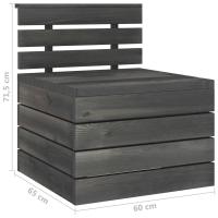 vidaXL Muebles de jardín de palets 2 piezas madera de pino gris oscuro - details 7
